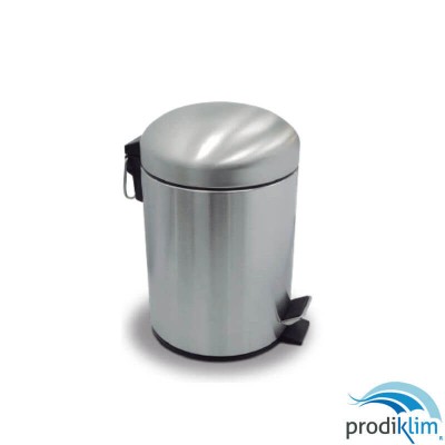 PAPELERA PEDAL ACERO INOX 5L C/CUBO LT