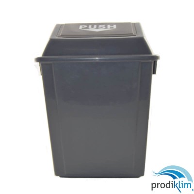 PAPELERA PVC GRIS TAPA BASCULANTE 60L