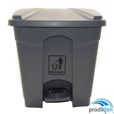 PAPELERA PEDAL PVC GRIS 30L