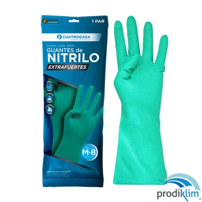 GUANTE NITRILO VERDE FLOCADO T/G