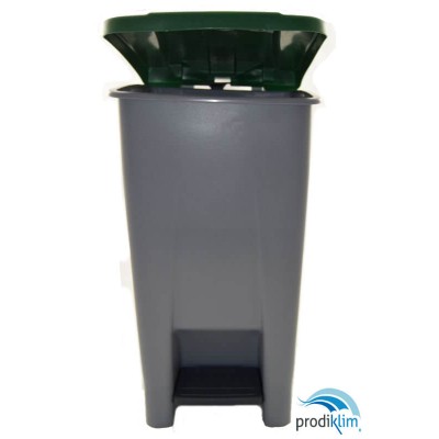 CUBO PEDAL 60L C/RUEDAS GRIS-T/VERDE