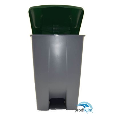 CUBO PEDAL 80L C/RUEDAS GRIS-T/VERDE