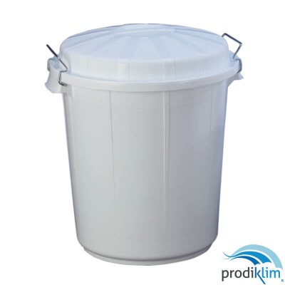 CUBO CON TAPA 100L BLANCO