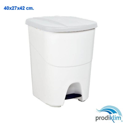 CUBO ECOLOGICO 40L BLANCO PEDAL C/TAPA BLANCO
