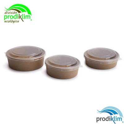 ENSALADERA CARTON CON TAPA KRAFT 750ML (25UD)