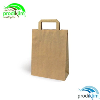 BOLSA PAPEL KRAFT 26+17X27 ASA PLANA (25UDS)