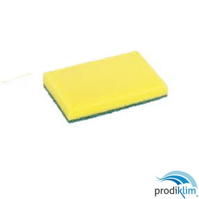 FIBRA VERDE CON ESPONJA 10X15CM (6UDS) BY