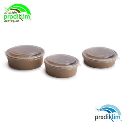 ENSALADERA CARTON CON TAPA KRAFT 1100ML (25U)