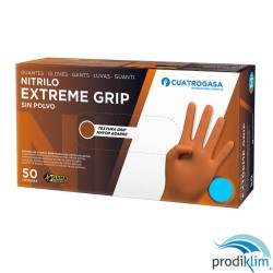 GUANTE NITRILO EXTREME GRIP NARANJA T/M (50U)