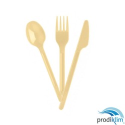 TENEDOR CREMA PS REUTILIZABLE 16.7CM (100UD)