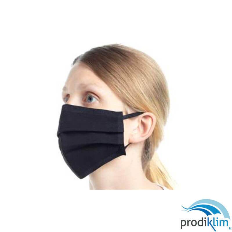 Mascarilla Rolldrap De Tela Negra 2 Capas Lavable 10 Uds Prodiklim 3387