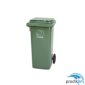 Contenedor verde 120L con ruedas y pedal