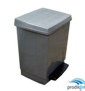 papelera pedal gris